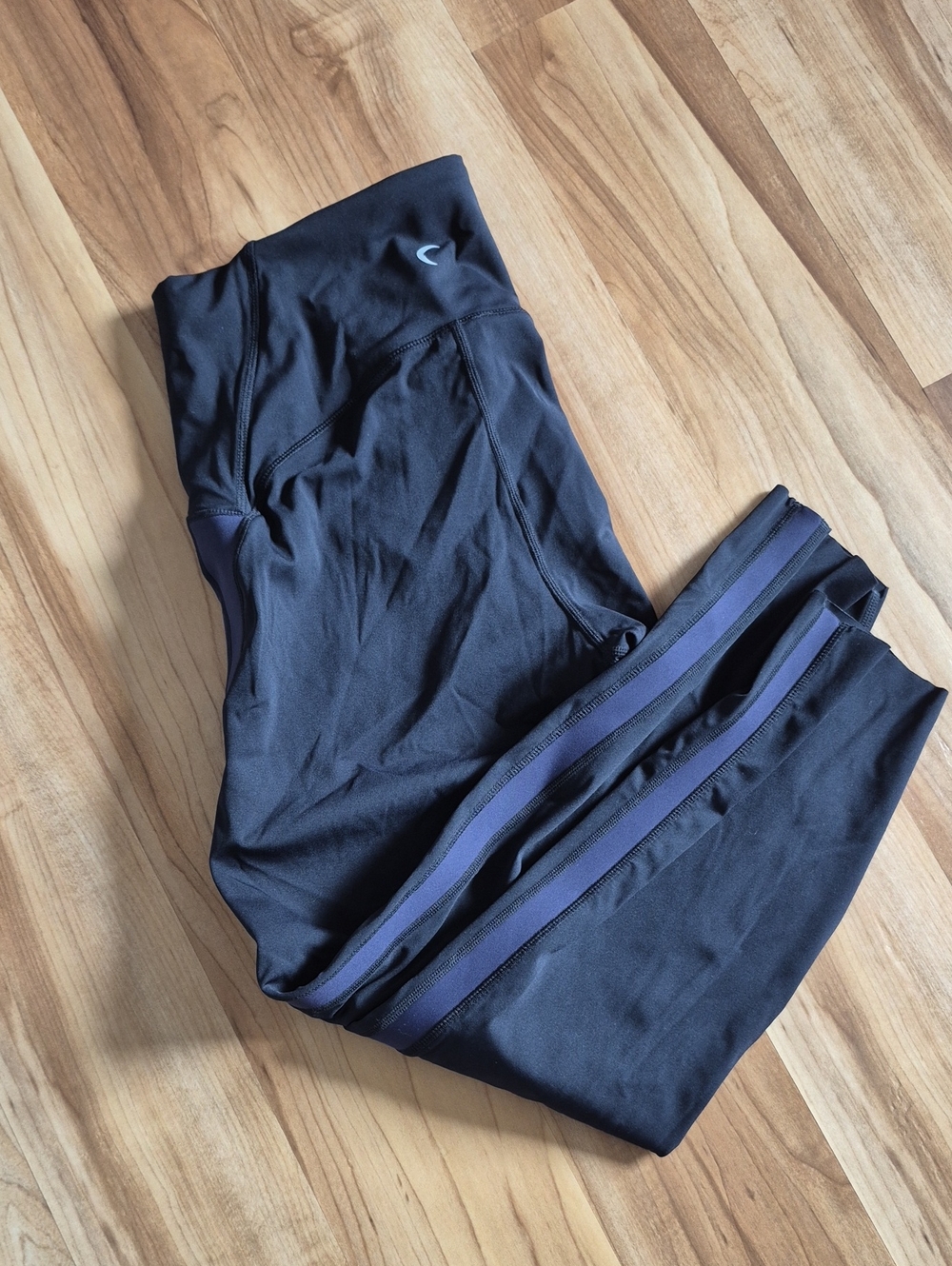 ZYIA Men's Black Joggers with Navy Side Stripe